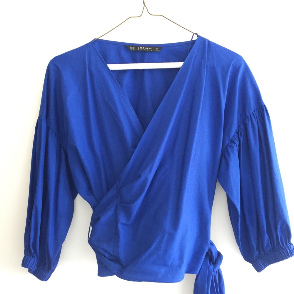 🚫SOLD ON DEPOP🚫 Zara Blue Blouse